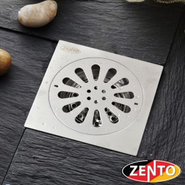 Phễu thoát sàn chống mùi hôi inox Zento TS152-L (150x150mm)
